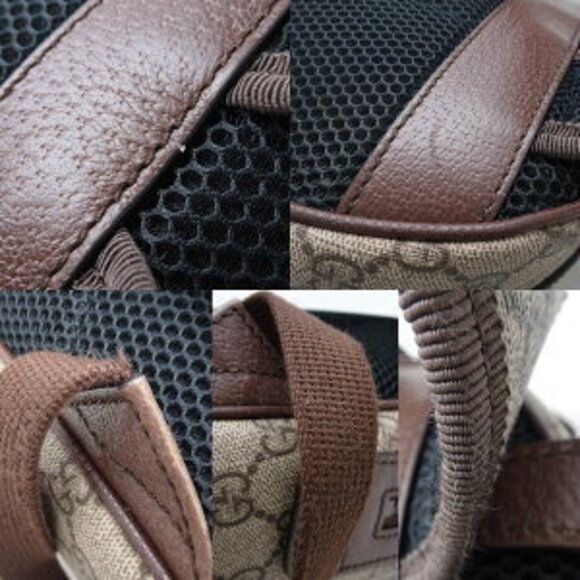 Gucci GG Backpack Ophidia Leather Supreme Canvas Beige Ebony - Picture 6 of 10